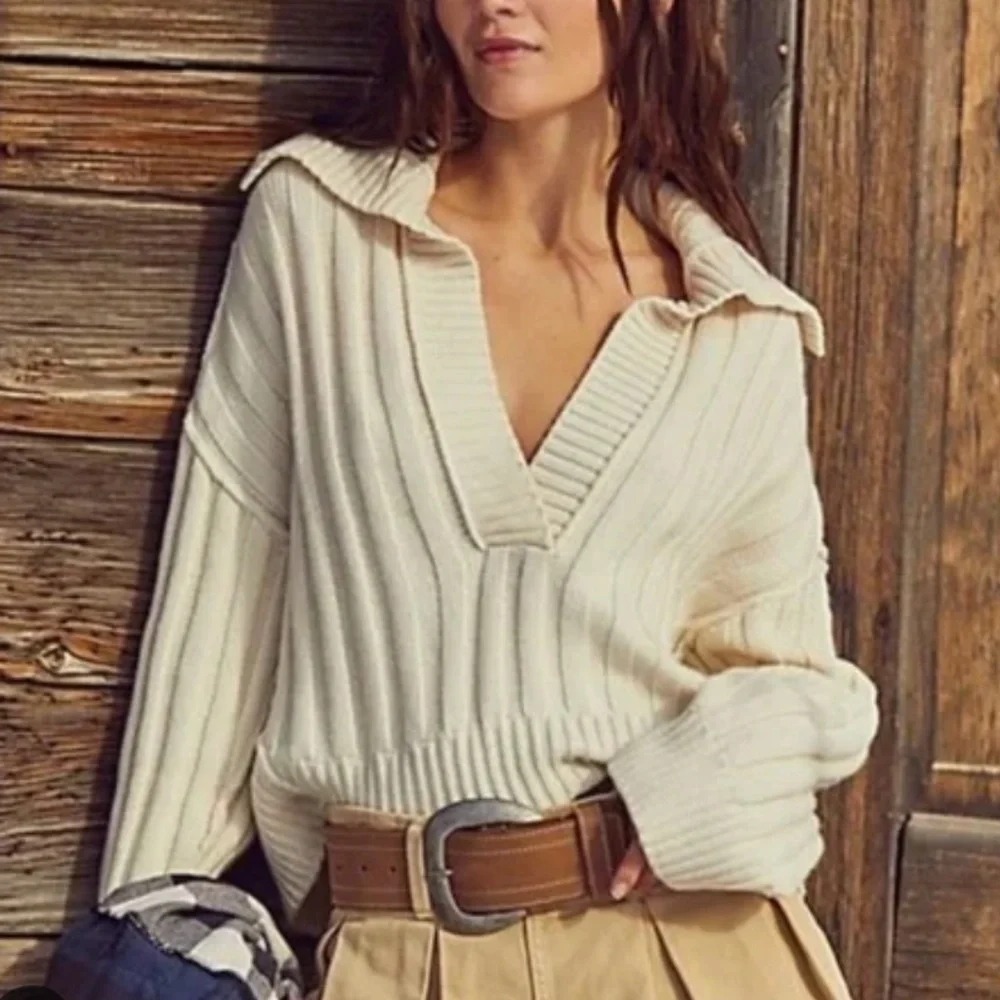 Free People We The Free Rudi Funnel Neck Sweater - Ivory - Picture 1 of 8